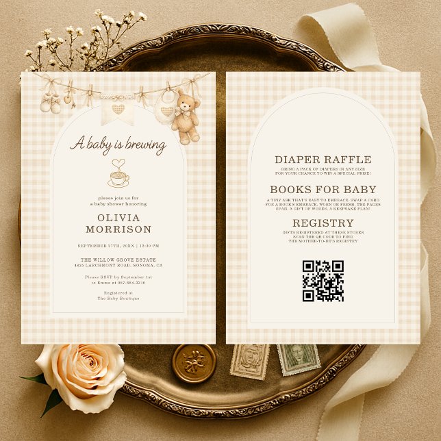 Baby is Brewing All in One Coffee Baby Shower Invitation (Creator Uploaded)