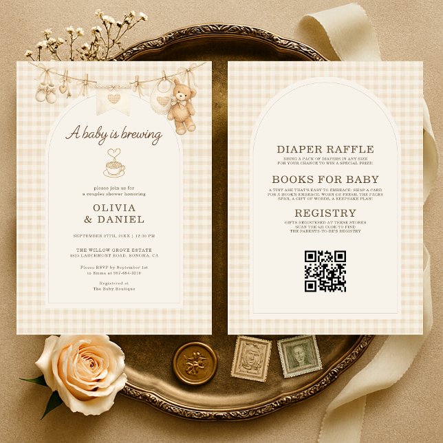 Baby is Brewing All in One Coffee Couples Shower Invitation (Creator Uploaded)