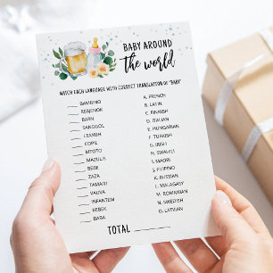 Baby Is Brewing Baby Around The World Game Card
