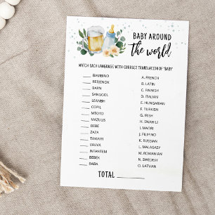 Baby Is Brewing Baby Around The World Game Card