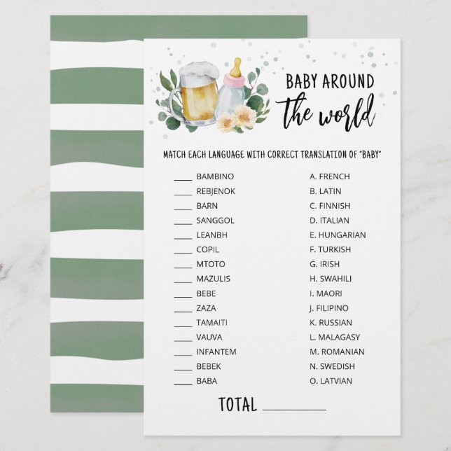 Baby Is Brewing Baby Around The World Game pink (Front/Back)