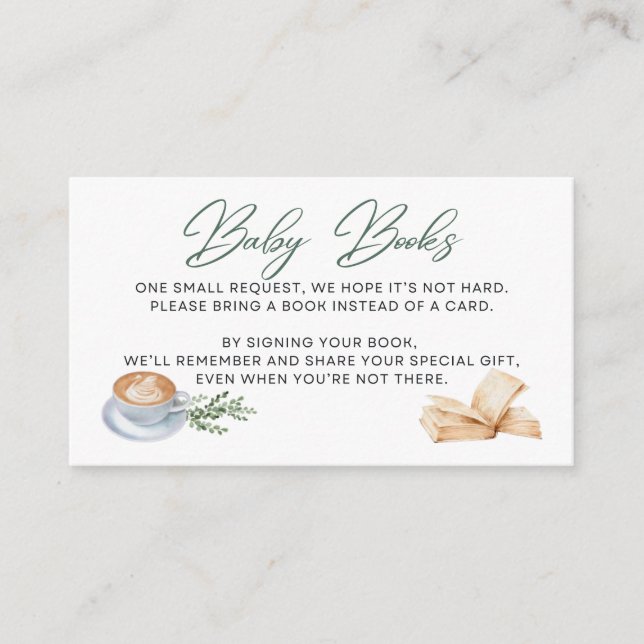 Baby is Brewing - Baby Books - Sage Green Enclosure Card (Front)