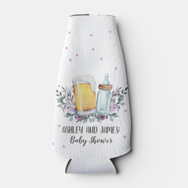 Baby is Brewing Baby Shower Cheers Beer Bottle  Cooler (Front)