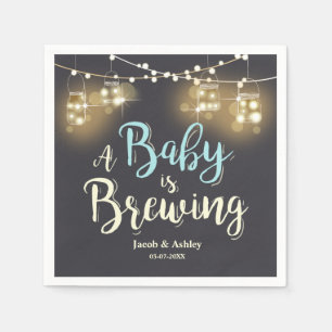 Baby is brewing Baby shower couples Napkins Boy
