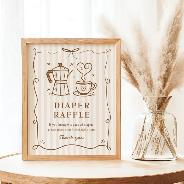 Baby is Brewing Baby Shower Diaper Raffle Game Poster (Creator Uploaded)