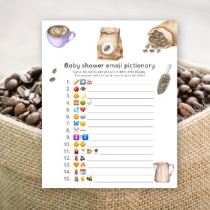 Baby is brewing baby shower Emoji picture game