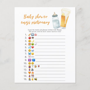 Baby is brewing baby shower Emoji picture game