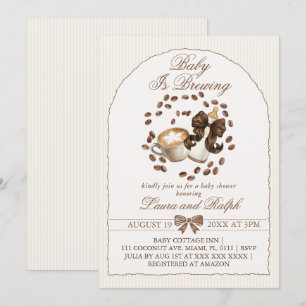 Baby Is  Brewing Baby Shower Gender Neutral Invitation