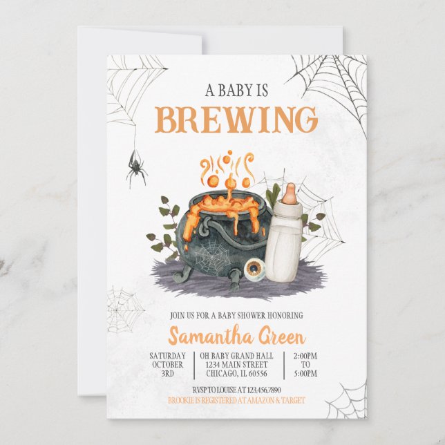 Baby is Brewing Baby Shower Invitation (Front)