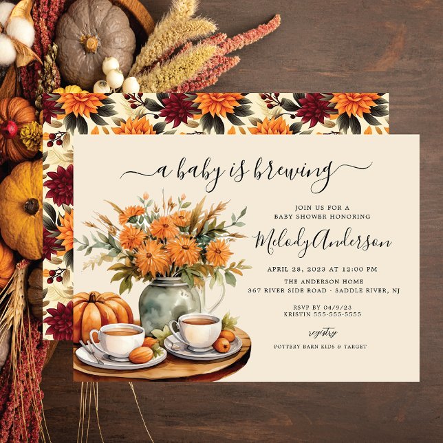 Baby is Brewing Baby Shower Invitation (Creator Uploaded)