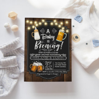 Baby Is Brewing Baby Shower Invitation Beer