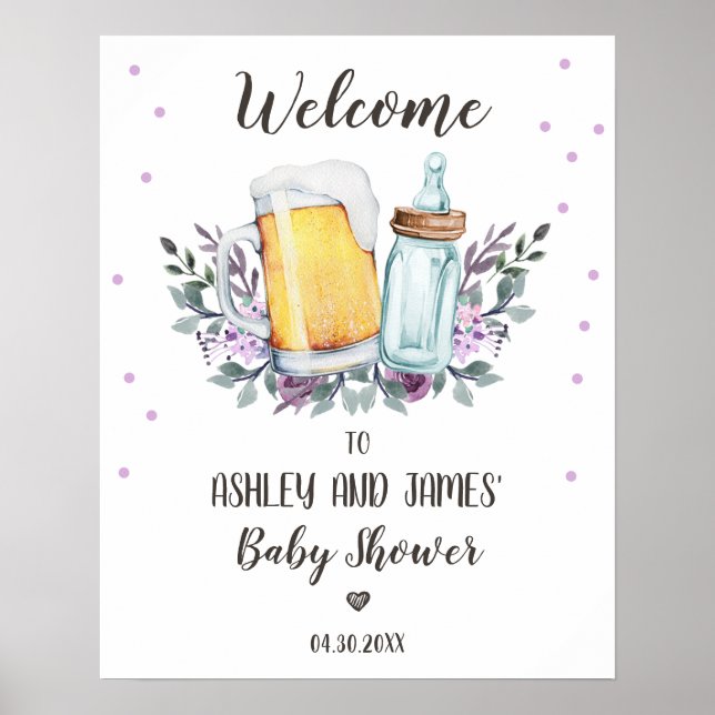 Baby is Brewing Baby Shower Party Welcome Sign (Front)