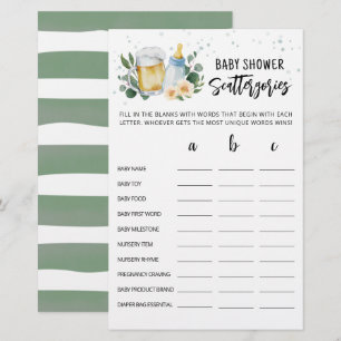 Baby Is Brewing Baby Shower Scattergories Game