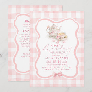 Baby is Brewing Baby Shower Tea Party All in One Invitation