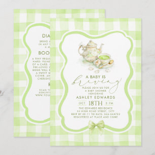 Baby is Brewing Baby Shower Tea Party All in One Invitation