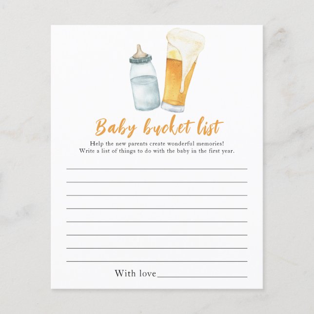 Baby is brewing beer - Baby bucket list (Front)