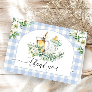 Baby Is Brewing Beer Baby Shower Boy Folded Thank You Card