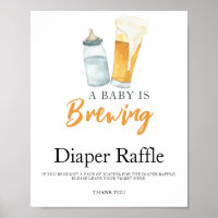 Baby is brewing beer baby shower diaper raffle