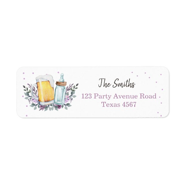 Baby is Brewing Beer Bottle Return Address Labels (Front)