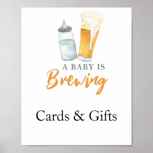 Baby is brewing beer Cards and gifts baby shower Poster