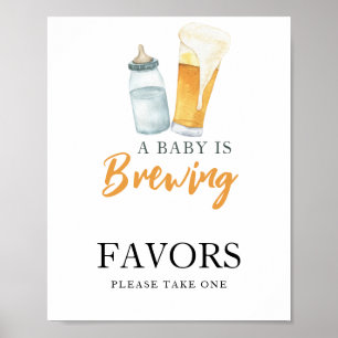 Baby is brewing beer Favours Poster