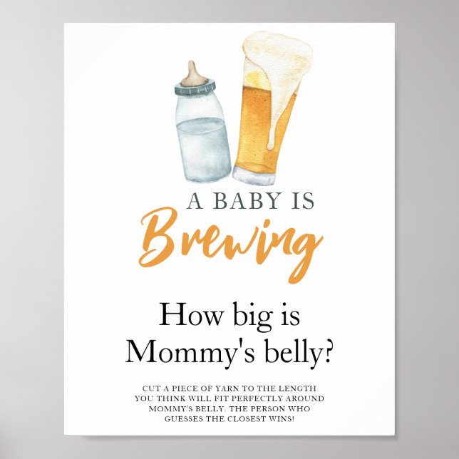 Baby is brewing beer How big is mummy's belly Poster (Front)