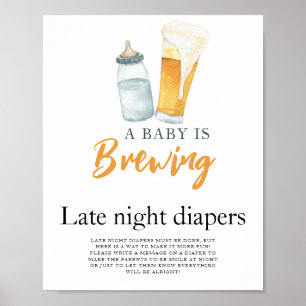 Baby is brewing beer Late night diapers game  Poster