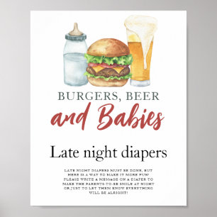 Baby is brewing beer Late night diapers game  Poster