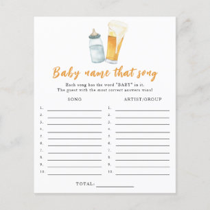 Baby is brewing beer - Name that song game