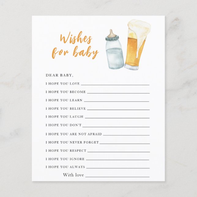 Baby is brewing beer - wishes for baby (Front)