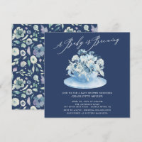 Baby is Brewing Blue Floral Baby Tea