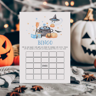 Baby is Brewing Blue Halloween Bingo Game