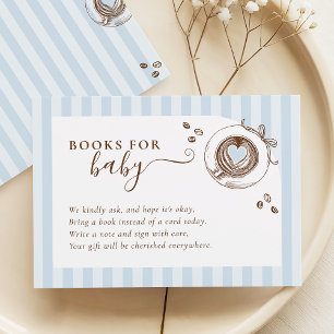 Baby Is Brewing Blue Stripes Books for Baby Card