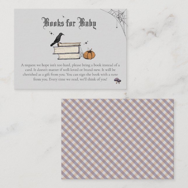Baby is Brewing Books for Baby Grey Baby Shower Enclosure Card (Front/Back)