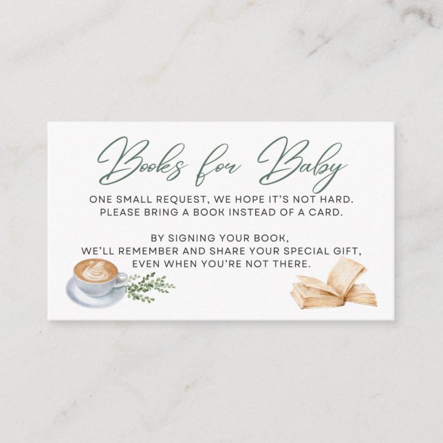 Baby is Brewing - Books for Baby - Sage Green Enclosure Card (Front)