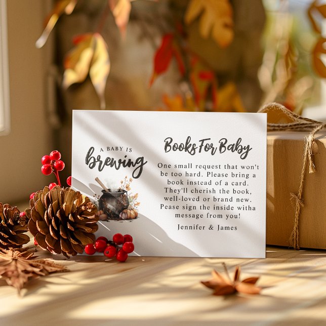 Baby Is Brewing | Books For Baby Shower Enclosure Card (Creator Uploaded)