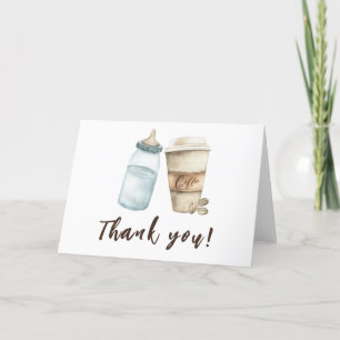Baby is Brewing Bottle Coffee Thank you Card