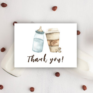 Baby is Brewing Bottle Coffee Thank you Card