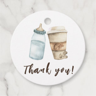 Baby is Brewing Bottle Coffee Thank you Favour Tags