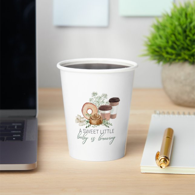 Baby is Brewing - Breakfast - Green Paper Cups (Insitu)