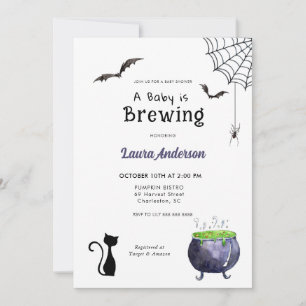 Baby is Brewing Cauldron Baby shower Invitation