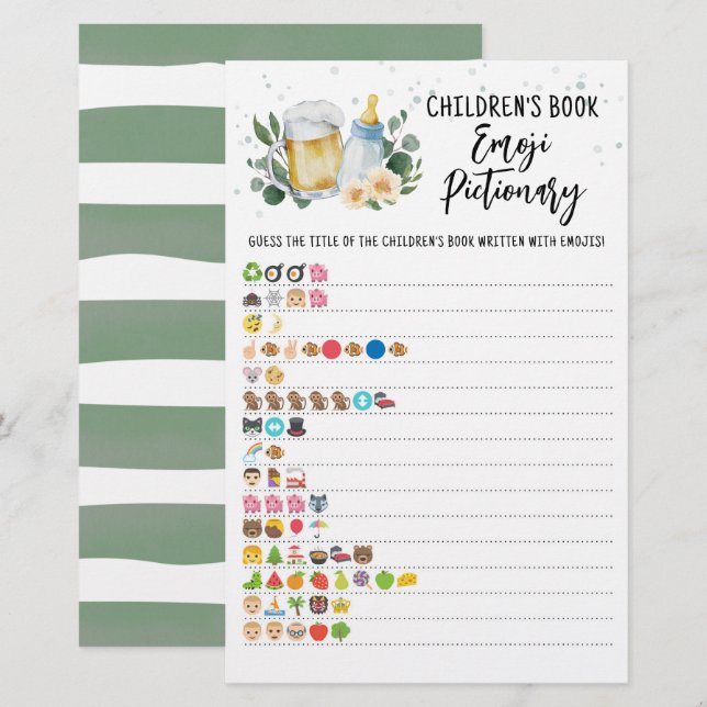 Baby Is Brewing Children's Book Emoji Pictionary (Front/Back)