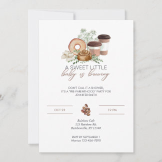 Baby is Brewing - Chocolate Brown Invitation