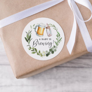 Baby is Brewing Classic Round Sticker