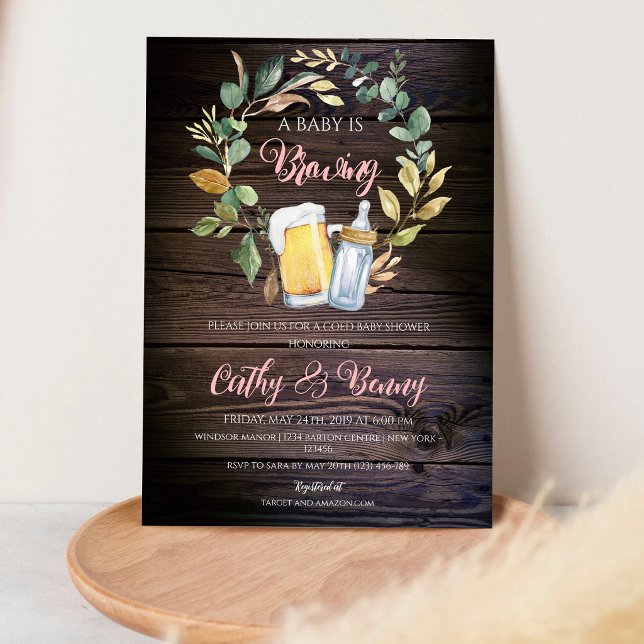 Baby is Brewing Coed Beer Shower Invitation (Creator Uploaded)