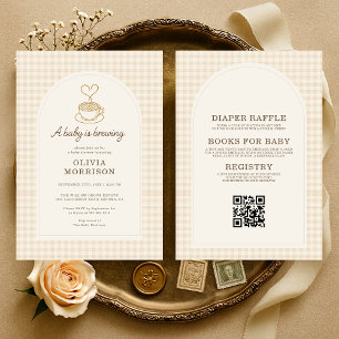 Baby is Brewing Coffee All in One Baby Shower Invitation
