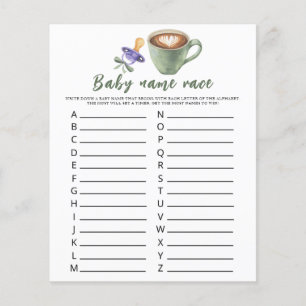 Baby is brewing coffee - Baby name race game
