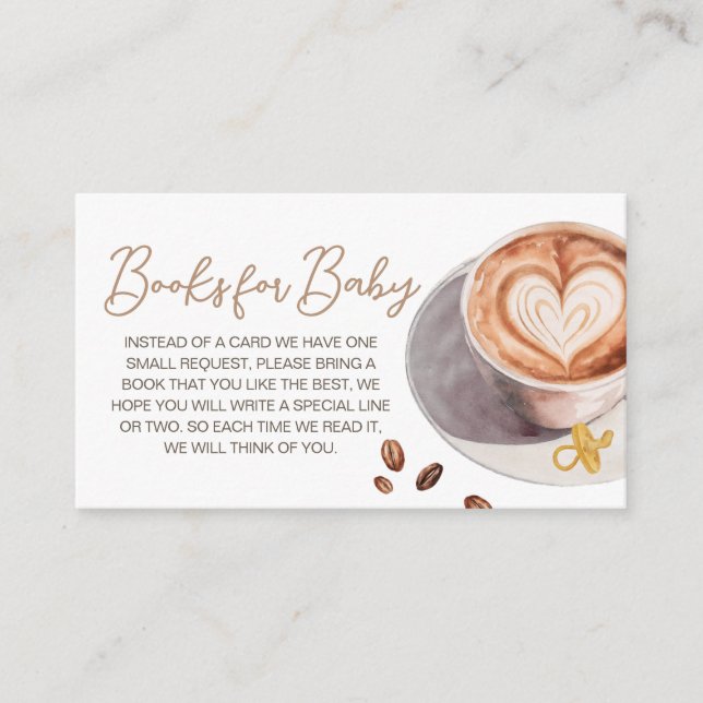 Baby is Brewing Coffee Baby Shower Books for Baby Enclosure Card (Front)