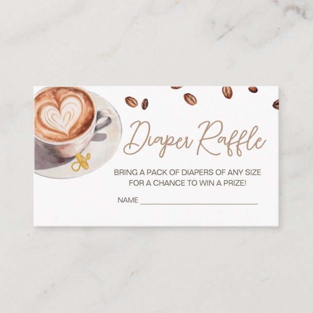Baby is Brewing Coffee Baby Shower Diaper Raffle Enclosure Card (Front)