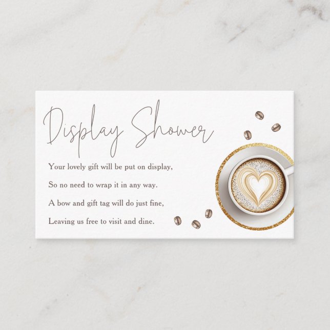 Baby Is Brewing Coffee Baby Shower Display Shower Enclosure Card (Front)